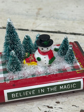 Load image into Gallery viewer, Snowman + Trees on Tobacco Tin {Believe in the Magic}
