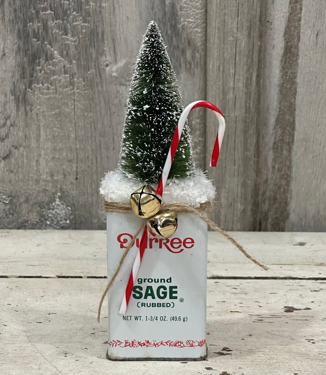 Sage Tin w/Bells + Candy Cane