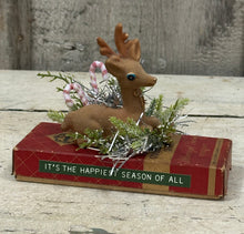 Load image into Gallery viewer, VIntage Deer on Thread Box {It&#39;s the Happiest Season of All}
