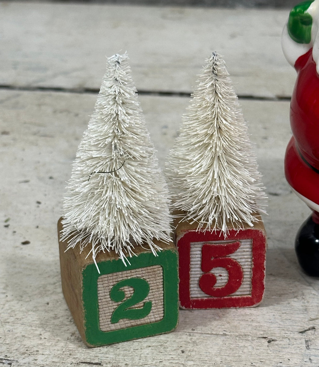 White Trees on 25 blocks, red + green