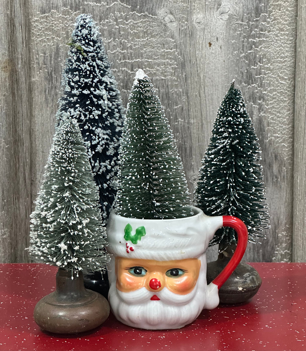 Santa Mug w/Holly on Hat