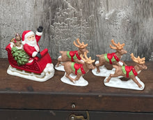 Load image into Gallery viewer, Santa + Reindeer, Homco Brand
