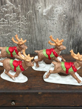 Load image into Gallery viewer, Santa + Reindeer, Homco Brand
