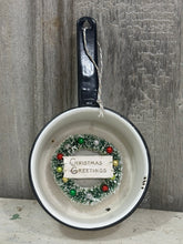 Load image into Gallery viewer, Christmas Greeting Black Pan w/Wreath
