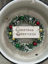 Load image into Gallery viewer, Christmas Greeting Black Pan w/Wreath
