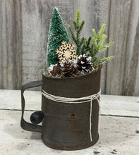 Load image into Gallery viewer, Flour Sifter w/Tree, Branches, Cones, Flake
