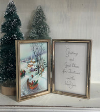 Load image into Gallery viewer, 2} Greetings + Good Cheer Gold Double Frame
