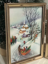 Load image into Gallery viewer, 2} Greetings + Good Cheer Gold Double Frame
