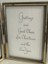 Load image into Gallery viewer, 2} Greetings + Good Cheer Gold Double Frame
