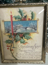 Load image into Gallery viewer, 7} Christmas Joys in Gold Frame {old postcard}

