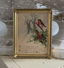 Load image into Gallery viewer, 11} Old Fashioned Wish in Gold Frame {old postcard}
