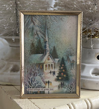 Load image into Gallery viewer, 21} Good Tidings Church in Gold Frame
