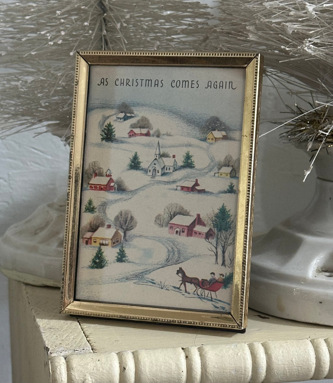 23} As Christmas Comes Again Gold Frame