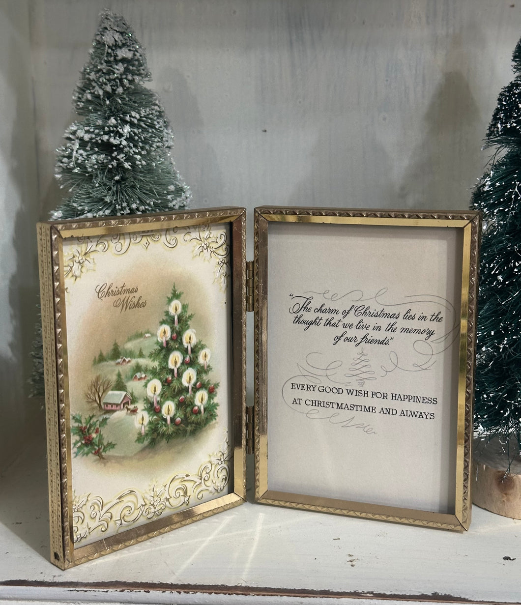 25} Christmas Wishes in Double Gold Frame