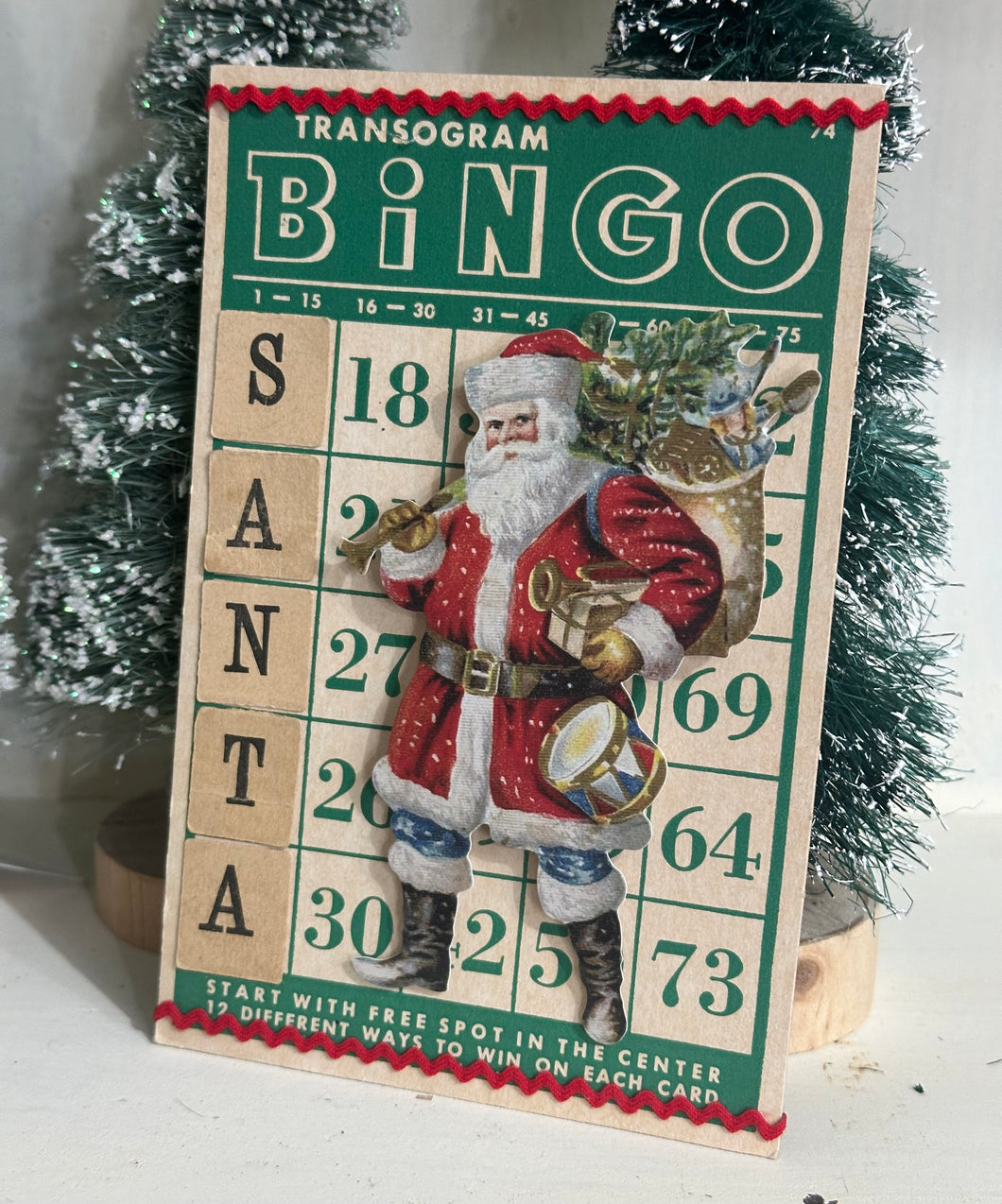 2} 3D Santa, Green BINGO card