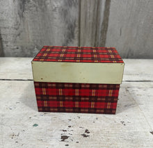 Load image into Gallery viewer, Plaid Metal Recipe Box

