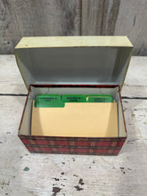 Load image into Gallery viewer, Plaid Metal Recipe Box
