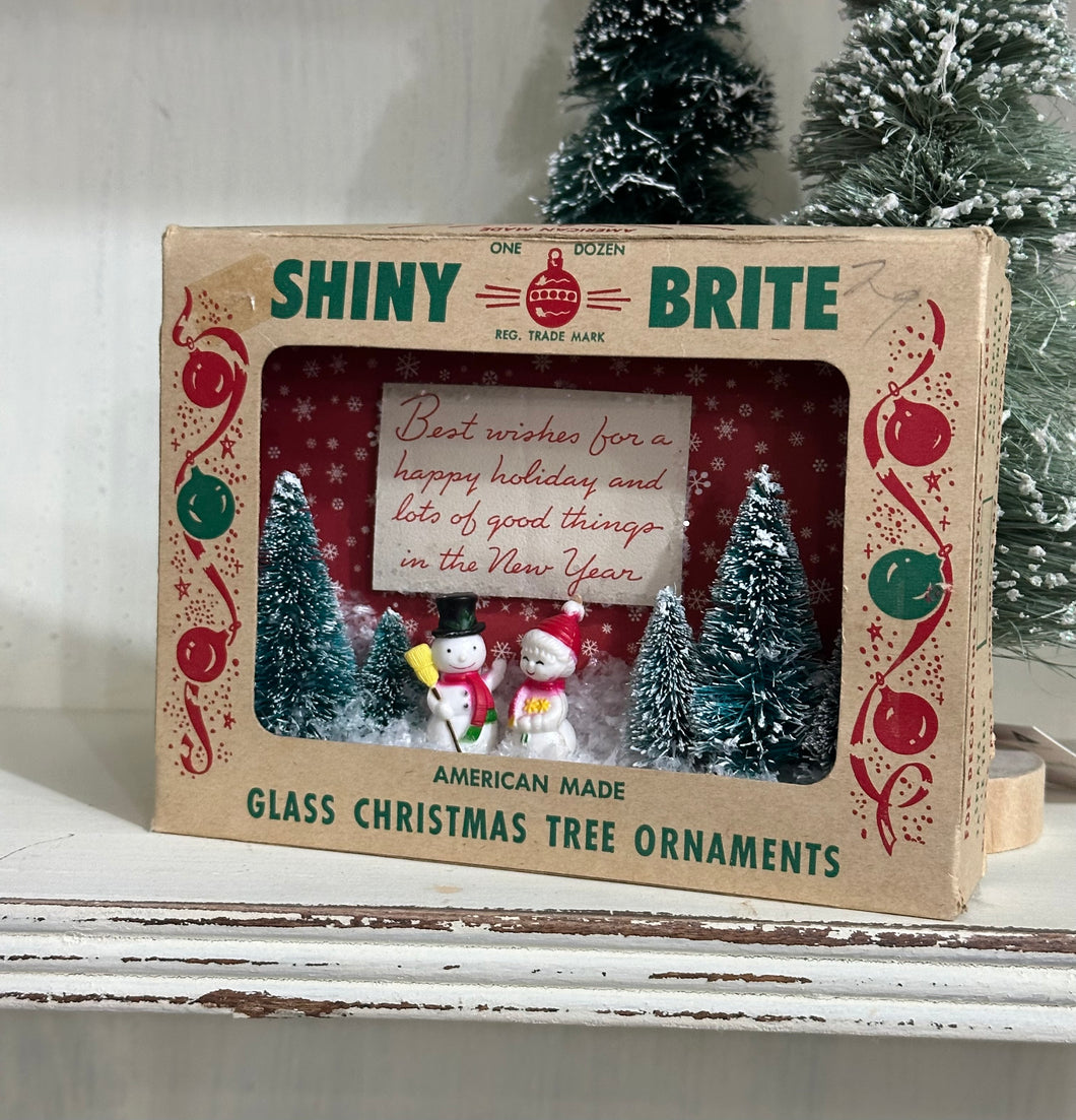 Shiny Brite Box w/Snowmen, Best Wishes