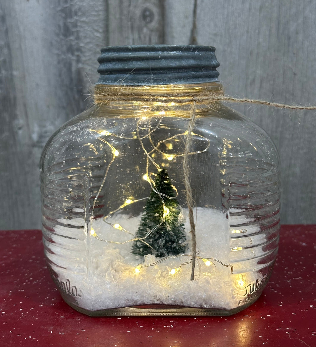 Coffee Jar w/Green Tree