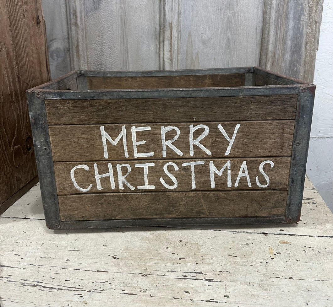 Merry Christmas milk crate [LOCAL PICK UP ONLY]