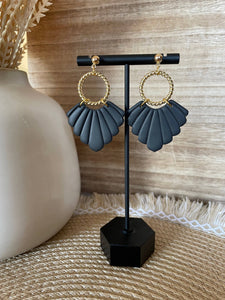 Greta | Black | Clay Earrings