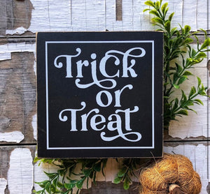 Trick or Treat Mini Block Tiered Tray Sign