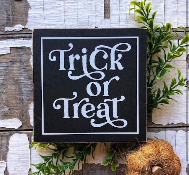 Trick or Treat Mini Block Tiered Tray Sign