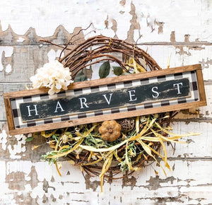 Harvest Plaid Background Sign