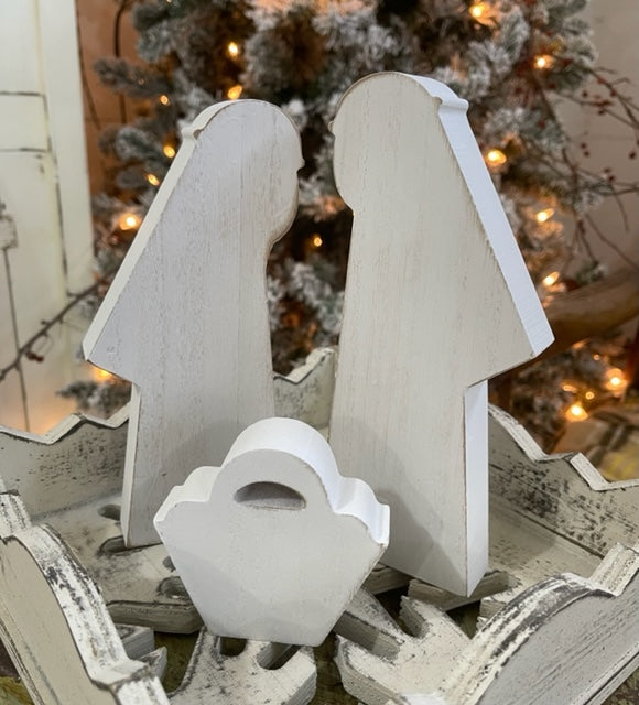 Medium Simple White Nativity