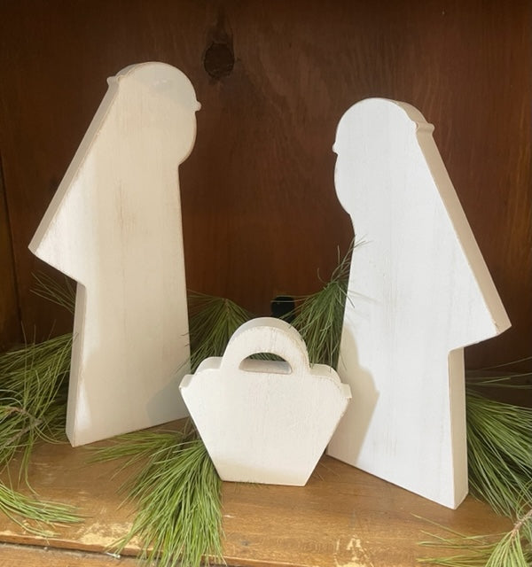 Large Simple White Nativity