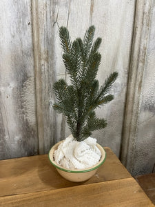 Tree in Cream/Green Enamel