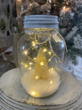 Load image into Gallery viewer, Ivory Glitter Tree jar (wide)
