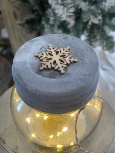 Ivory Glitter Tree jar (wide)