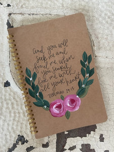 Jeremiah 29:13(B) Handpainted Journal