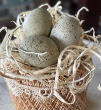 Load image into Gallery viewer, Crochet Spool w/Eggs (taupe+sage)
