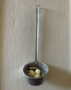 vintage eggs ladle kitchen utensil farmhouse handmade spring 