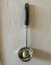 Load image into Gallery viewer, vintage eggs ladle kitchen utensil farmhouse handmade spring 
